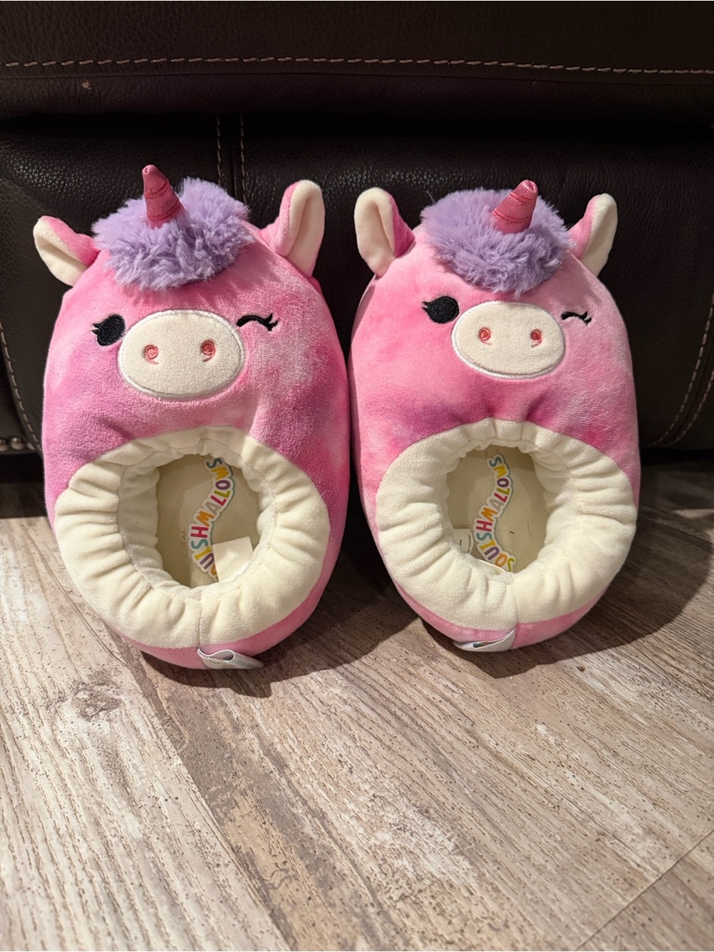 Squishmallows Pink Unicorn Kids Slippers